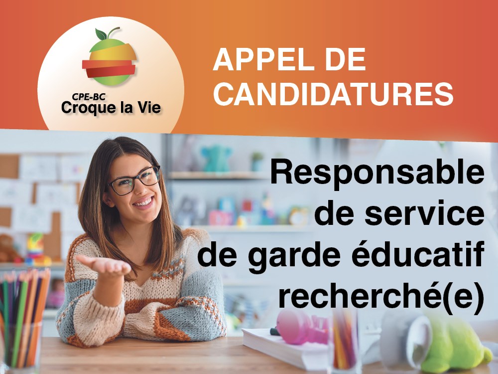 CPE-BC Croque la Vie recherche un(e) responsable de service de garde